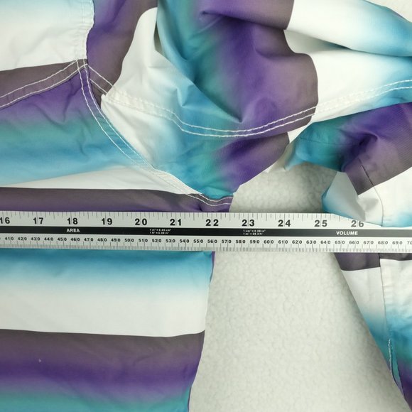 Ocean Pacific Womens Winter Jacket White Purple Striped Vintage Hooded 90s - Picture 8 of 12